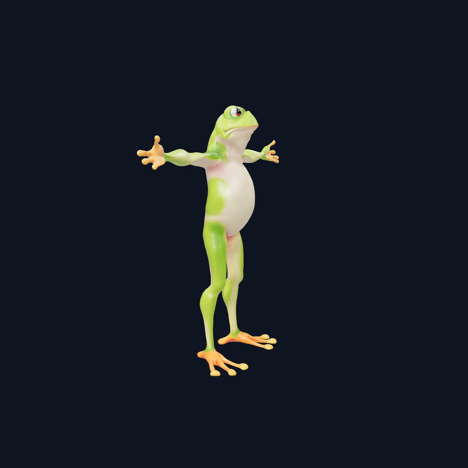 Cheerful Green Frog model pack